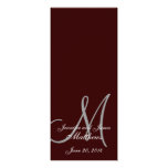 Hochzeits-Kirchen-Programm-Monogramm Brown u. Weiß Individuelle Einladungskarten