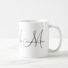 Hochzeits-Monogramm B u. Namen-Geschenk-Bevorzugun Tassen