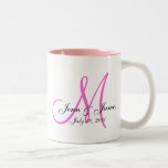 Hochzeits-Monogramm-Braut-Bräutigam-Save the Date  Kaffeetassen