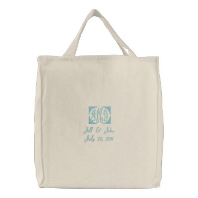 Hochzeits-Monogramm nennt Datums-Taschen-Tasche Hochzeits-Monogramm nennt Datums-Taschen-Tasche