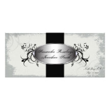 Hochzeits-Programm-elegantes Schwarz-weißes Vintag Werbekarte
