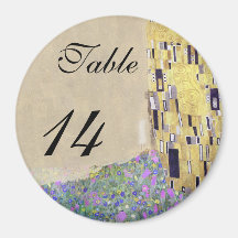 Hochzeits-Tabelle "der Kuss" Klimt sahniger Sand Magnete