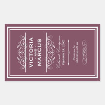 Hochzeits-Wein-Flaschen-Monogramm-Bevorzugungs-Auf