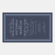 Hochzeits-Wein-Flaschen-Monogramm-Bevorzugungs-Auf