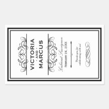 Hochzeits-Wein-Flaschen-Monogramm-Bevorzugungs-Auf