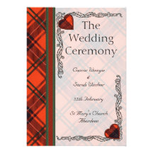 Hochzeitsprogramm - Wemyss ScottishTartan Personalisierte Ankündigungskarte