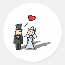"Hochzeitstag" Paarentwurf Runde Sticker