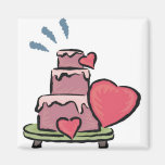 Hochzeitstorte-Herzen Kühlschrankmagnet