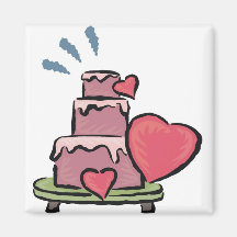 Hochzeitstorte-Herzen Kühlschrankmagnet