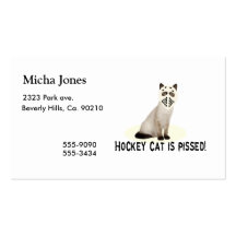 Hockey Cat Pissed Business Card Template