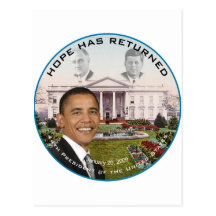Hoffnung Obama FDR JFK hat am 20. Januar 2009 zurü Postkarte