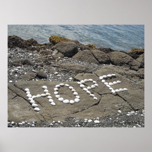 Hoffnung - Seashell-Kunst auf dem Strand Plakat