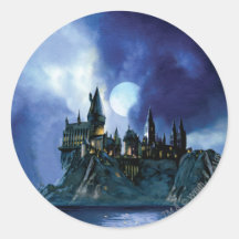 Hogwarts durch Mondschein Runde Sticker