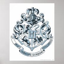 Hogwarts Wappen-Blau Posterdruck