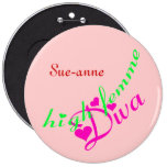 Hohe Femme Diva-kundengerechter Knopf Button