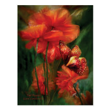 Hohe Mohnblumen-Postkarte