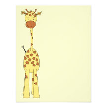 Hohe niedliche Giraffe. Cartoon-Tier Individuelle Einladungskarten