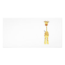 Hohe niedliche Giraffe. Cartoon-Tier Personalisierte Photo Karte