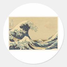 Hokusai große Welle weg von Kanagawa Runde Sticker