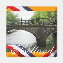 Holland-Kanal-Brücken-Orangen-Kühlschrankmagnet