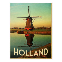 Holland-Windmühle Postkarte