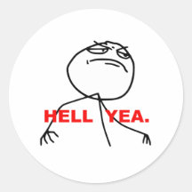 Hölleyea-Raserei-Gesicht Meme Runde Sticker