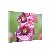 Hollyhocks mit Zitat Gespannter Galerie Druck