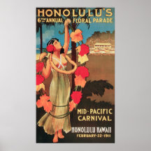 Hololulu, Hawaii6. jährliche Blumenparade 1911 Posterdruck