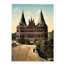 Holstengate, Klassiker Photochrom Lübecks, Deutsch Postkarten
