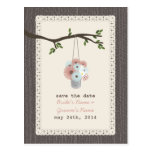 Holz inspirierte Dose Gänseblümchen Save the Date Postkarte
