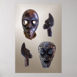 Hölzerne afrikanische Masken Plakat
