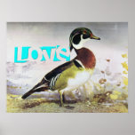 Hölzerne Enten-Liebe-Druck Plakatdruck