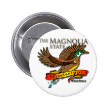 Hölzerne Enten-Magnolien-Staat Mississippis Buttons