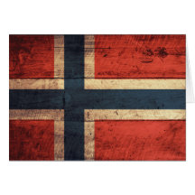 Hölzerne Norwegen-Flagge Grußkarten