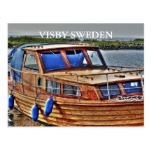 HÖLZERNES BOOT, VISBY SCHWEDEN POSTKARTE