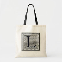 Holztype "L" Holzschnitt Woodblock Initiale Tasche
