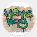 Homeboy-Graffitientwurf Runder Aufkleber