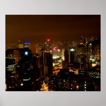 Hong Kong nachts Plakatdrucke