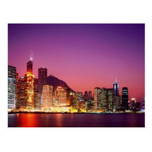 Hong Kong nachts Postkarte
