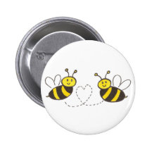 Honig-Bienen mit Herzen Anstecknadel