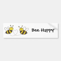 Honig-Bienen mit Herzen Auto Aufkleber