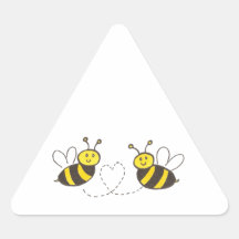 Honig-Bienen mit Herzen Dreieckaufkleber