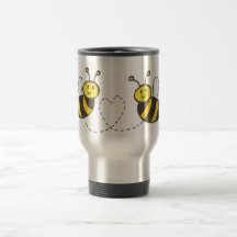 Honig-Bienen mit Herzen Tee Tassen