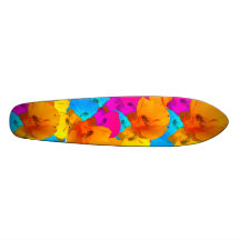 Honigbienen-Mohnblumen-Kunst-Skateboard Bedrucktes Skateboard