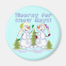 HOORAY für Schnee-Tage! Kühlschrankmagnet