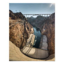 Hooverdamm stromabwärts und Brücke Photographien