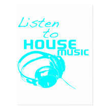 Hören Sie Haus-Musik Postkarte