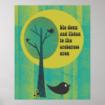 Hören Sie zum Crabgrass-Retro Plakat