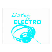 Hören Sie zur Electro Postkarte