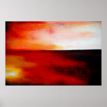 Horizontales rotes abstraktes Rechteck-Kunst-Druck